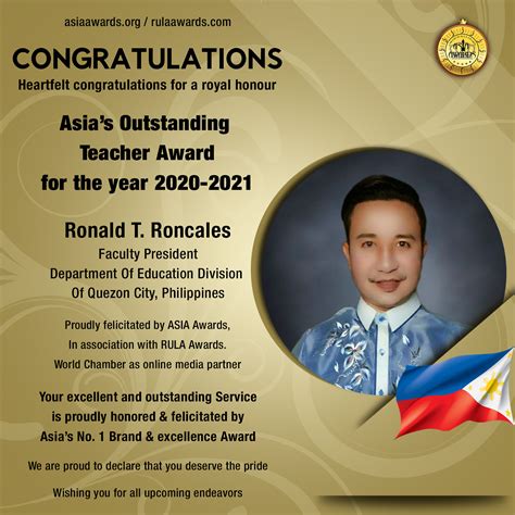 2023 Hugo Zavala, Wenatchee SD. . List of awards for teachers in the philippines
